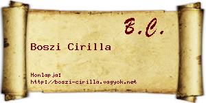 Boszi Cirilla névjegykártya